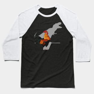 t-rex shadow rooster crowing Baseball T-Shirt